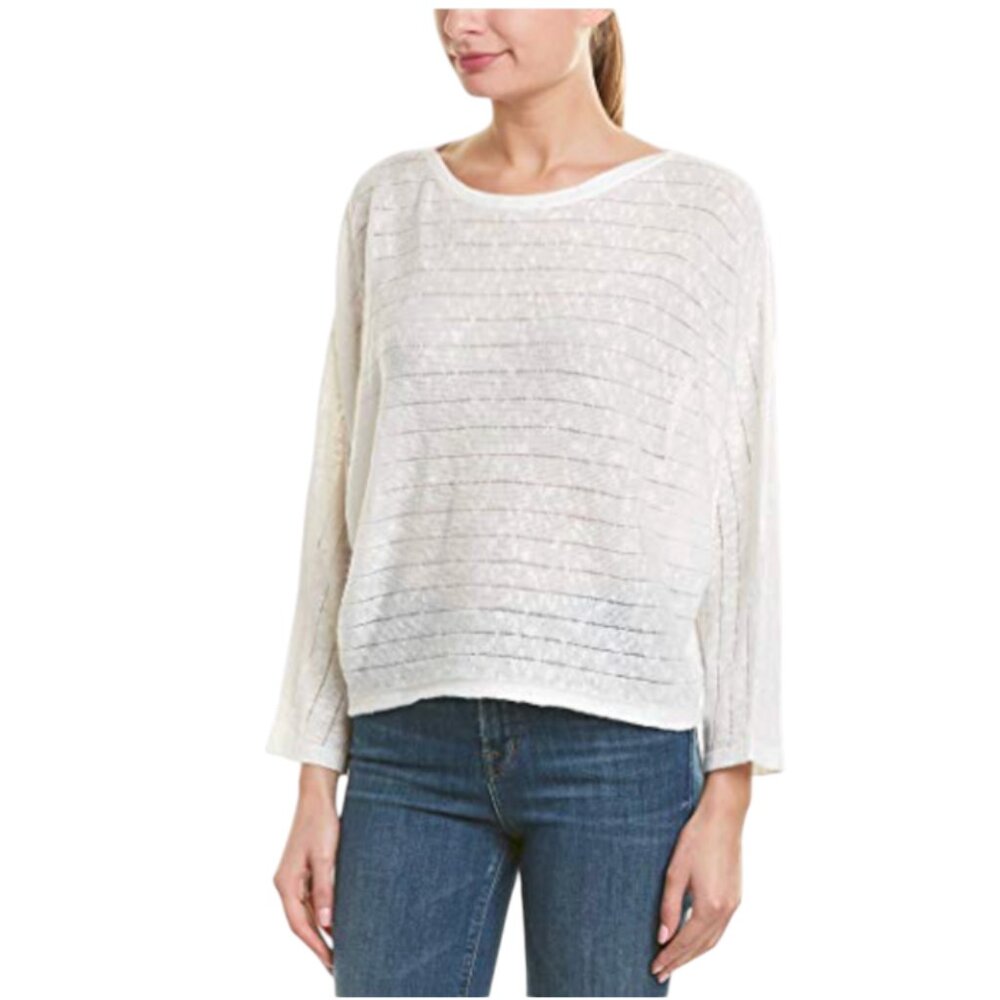 Joie Brooklyn Lightweight Sweater Womens XS Cream Dolman Long Sleeve Pullover
